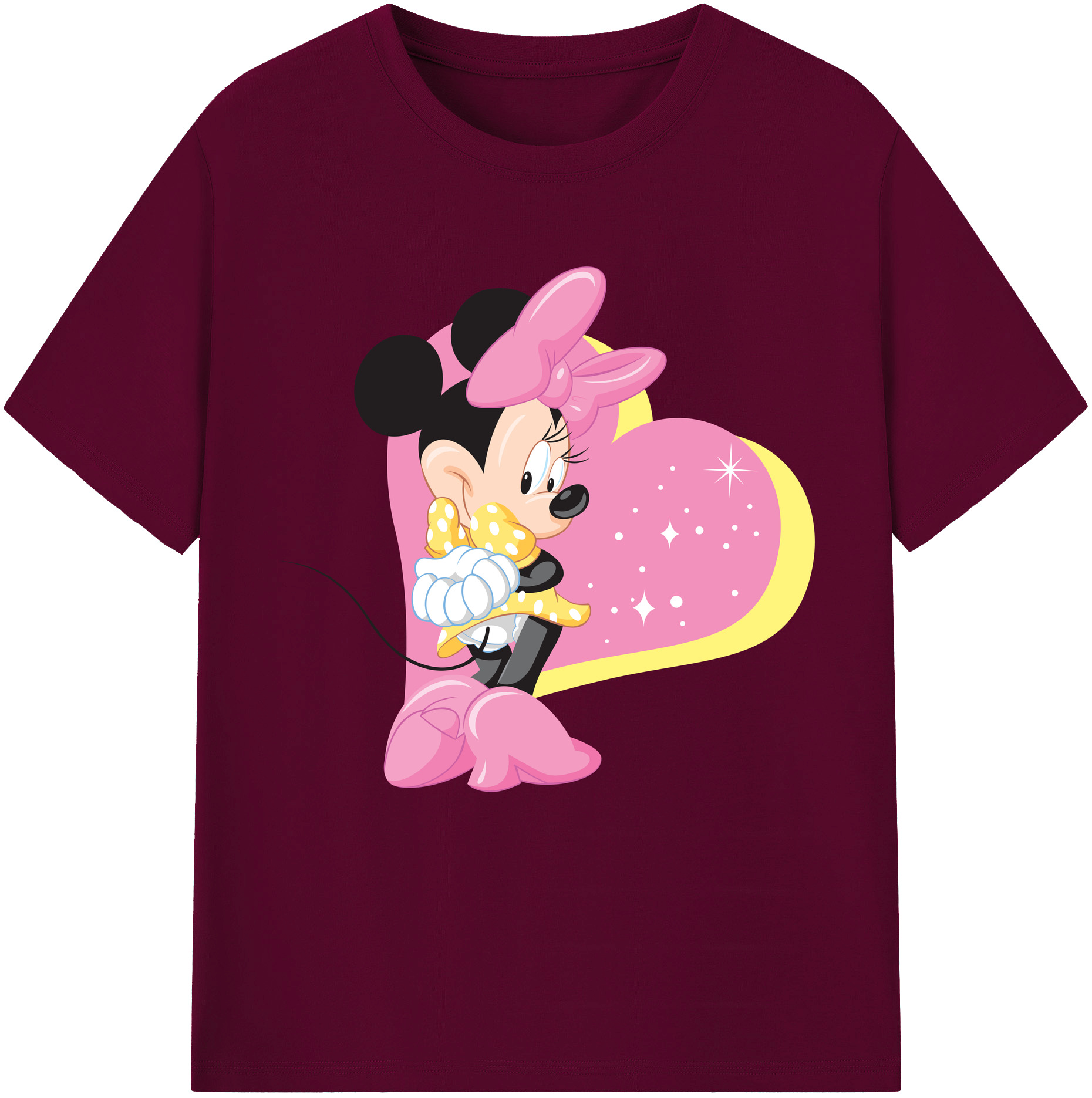 （画像用） ミッキーマウス Mickey Mouse レディースカジュアルプリントTシャツ（綿100％）